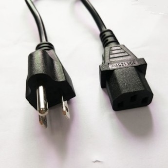 Bilgisayar Güç Uzatma Kabloları için IEC C13 Dişi Fişli ABD Onayı 3 Uçlu Güvenli ve Kararlı Standart Fiş