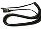 4 pimli fiş ve konektör TPU esnek Spiral kablolu telefon kablolarına sahip sarmal telefon kablosu